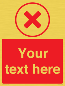 Custom red background, red cross in circle sign